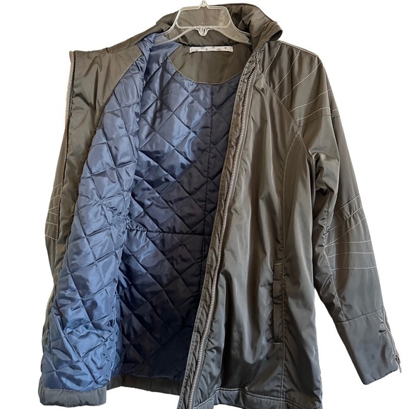 Athleta Moto Primaloft Insulated Coat/Jacket Olive Green - Picture 7 of 16